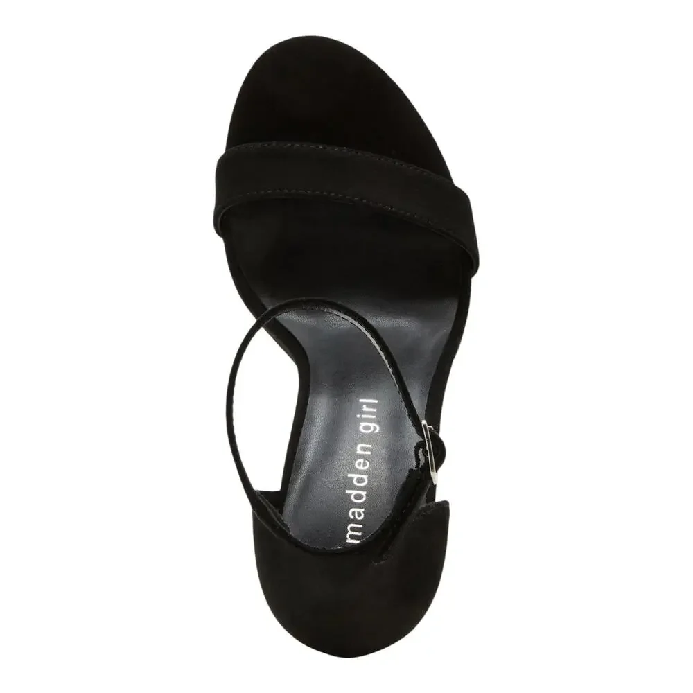 Madden Girl Women's Sasha Two Piece Block Heel Dress Sandals Black Size 6